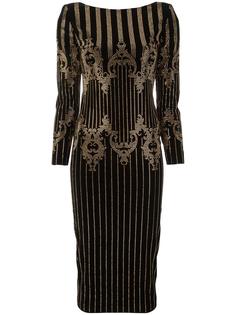 облегающее платье с узором Барокко Balmain
