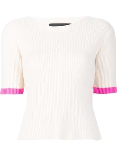 shortsleeved ribbed blouse The Elder Statesman