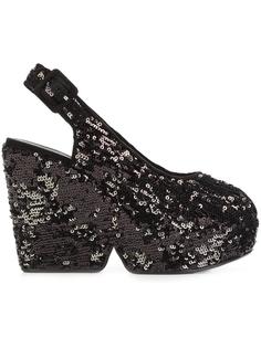 sequin sling-back platform pumps Robert Clergerie