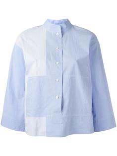 striped mandarin collar shirt DKNY