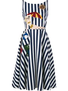 полосатое платье с аппликацией Dolce &amp; Gabbana
