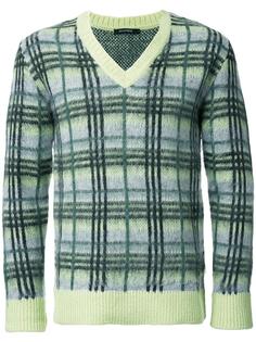 plaid v neck jumper Guild Prime