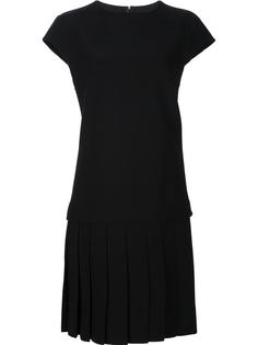 pleated georgette skirt dress Carolina Herrera