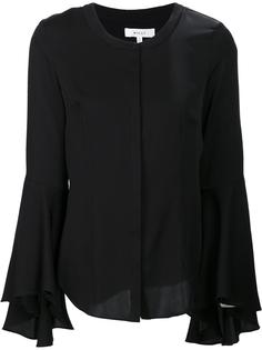 flared sleeve collarless shirt Milly