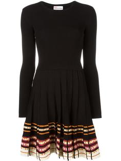 плиссированное полосатое платье Red Valentino