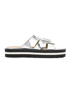 leather flatforms Manolita