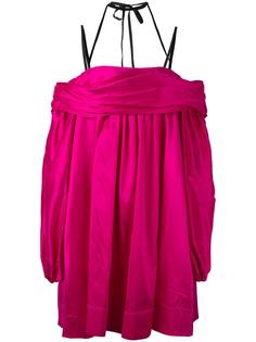 pleated criss-cross strap dress Isa Arfen