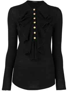 трикотажный топ с оборками Balmain
