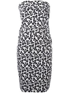 bow print strapless dress Yves Saint Laurent Vintage