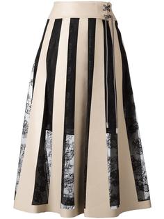 striped lace embroidery skirt Christopher Kane