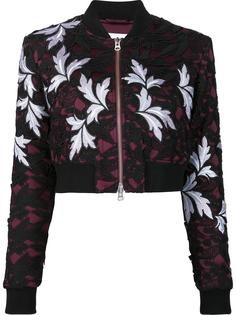 floral print cropped bomber jacket Self-Portrait