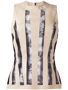 striped lace embroidery blouse Christopher Kane