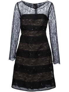vine bands embroidered dress Carolina Herrera
