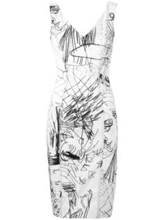 printed denim dress John Galliano Vintage