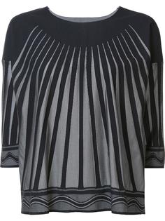 striped cropped blouse Pleats Please By Issey Miyake