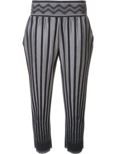 stripe detail cropped trousers Pleats Please By Issey Miyake