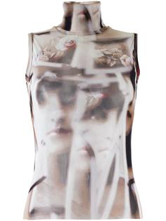 rose print sleeveless top Jean Paul Gaultier Vintage