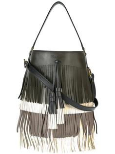 fringed bucket shoulder bag Santoni