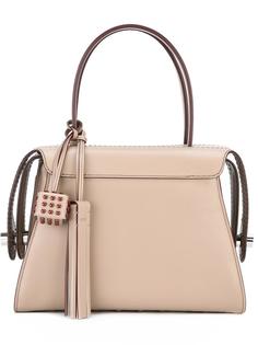 studded cube &amp; tassel tote Tod's