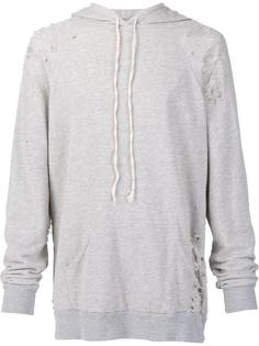 distressed effect hoodie Greg Lauren