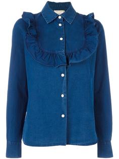 ruffle front denim shirt Maison Kitsuné