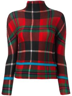 'Tartan' high neck knitted top Issey Miyake Cauliflower