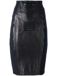 leather panelled skirt Jean Paul Gaultier Vintage