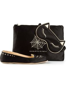 слиперы 'Catnap' с вышивкой  Charlotte Olympia