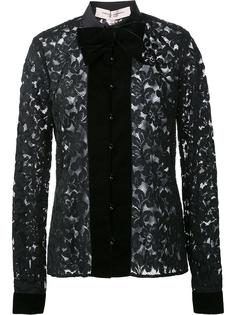 velvet trim lace shirt Carolina Herrera