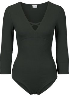 Боди в резинку (черный) Bonprix