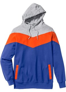 Свитшот Regular Fit с капюшоном (светло-серый меланж/черный/кра) Bonprix