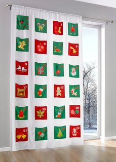 Штора Рождественский календарь (1 шт.), кулиска (разные цвета) Bonprix