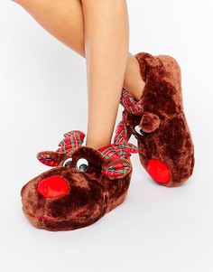 Loungeable Ruldolf Christmas Slipper - Коричневый