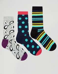 3 пары носков HS by Happy Socks - Мульти