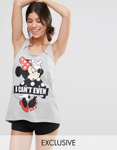 Missimo Disney Minnie I Cant Even Vest PJ Set - Серый