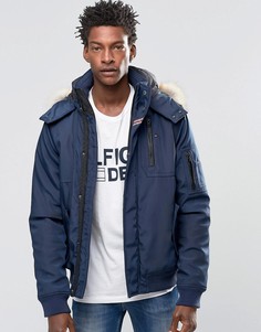 Темно-синяя куртка‑пилот с искусственным мехом Hilfiger Denim - Темно-синий