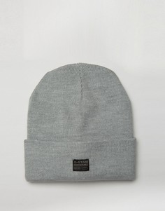 Шапка-бини с отворотом и логотипом G-Star - Серый