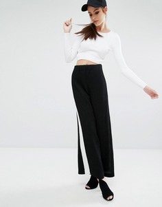 Контрастные брюки с широкими штанинами Kendall + Kylie - Мульти