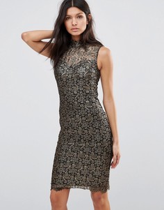 Club L Jacquard Lace Midi Dress - Золотой