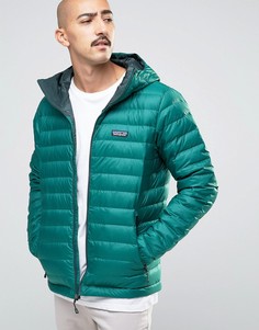 Patagonia Down Sweater Hooded Jacket In Green - Зеленый