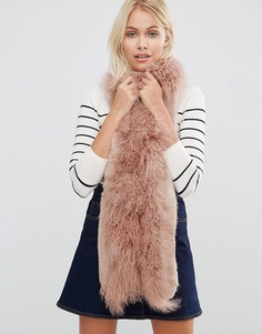 Urbancode Faux Fur Mix Skinny Scarf - Розовый