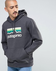 Patagonia Hoodie With Line Logo In Regular Fit Black - Черный