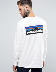 Patagonia Long Sleeve Top With P6 Logo In Regular Fit White - Белый