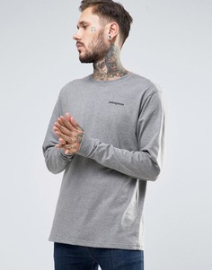 Patagonia Long Sleeve Top With P6 Logo In Regular Fit Grey - Серый
