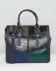 ALDO Patchwork Tote Bag - Темно-синий