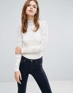 Кружевное боди Vero Moda Tall - Белый