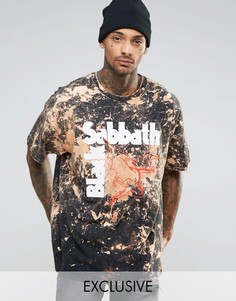Oversize-футболка с выбеленным эффектом Reclaimed Vintage - Черный