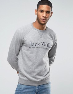 Серый свитшот с принтом и рукавами реглан Jack Wills - Серый