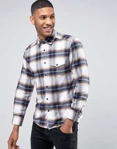 Esprit Regular Fit Long Sleeve Check Flannel Shirt - Бежевый