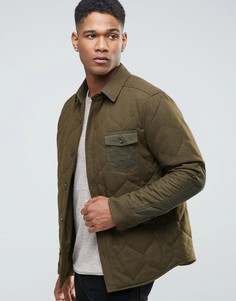 Esprit Wool Shirt Jacket with Quilted Lining - Зеленый